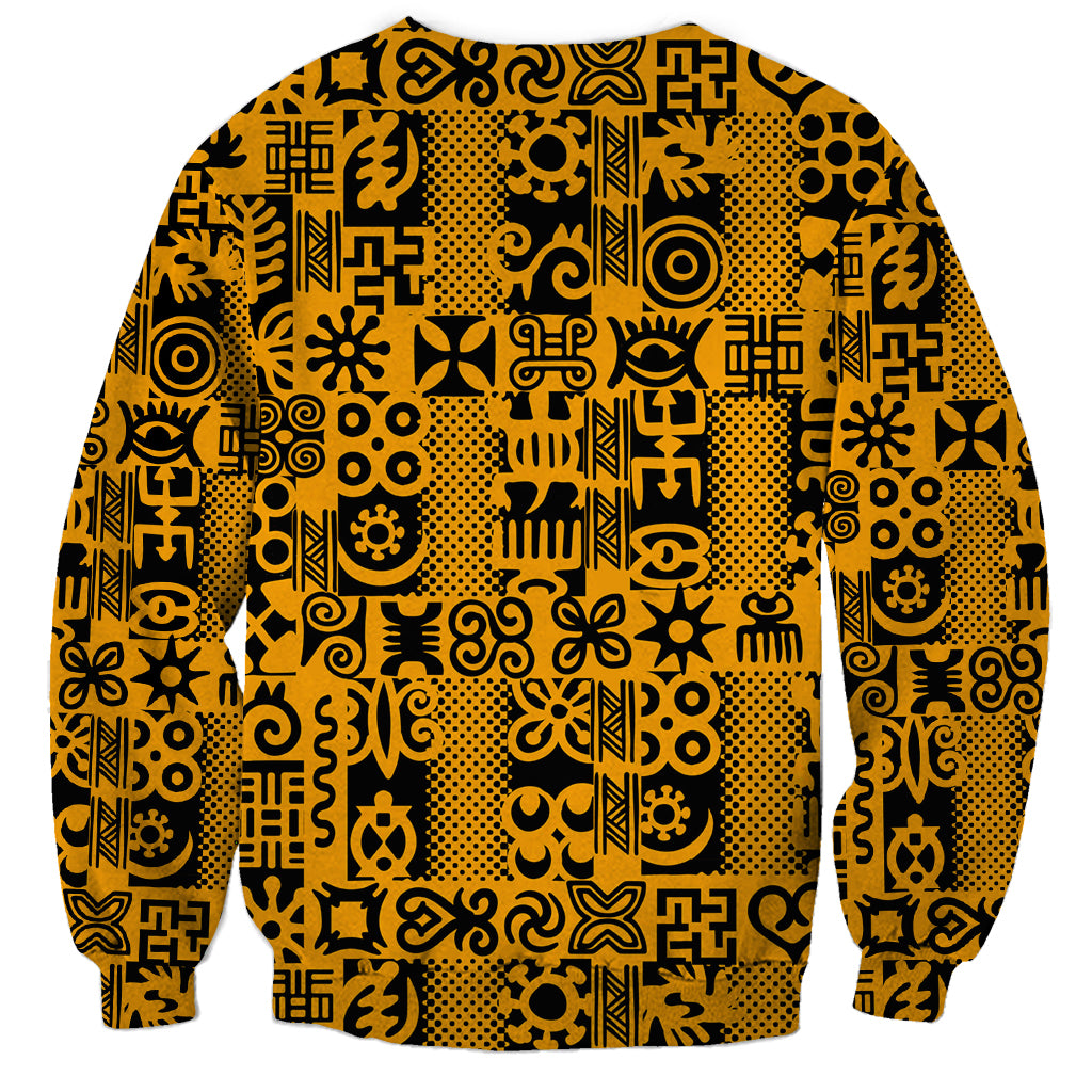 Culture Adinkra Sweatshirt West African Yellow Art - Wonder Print Shop