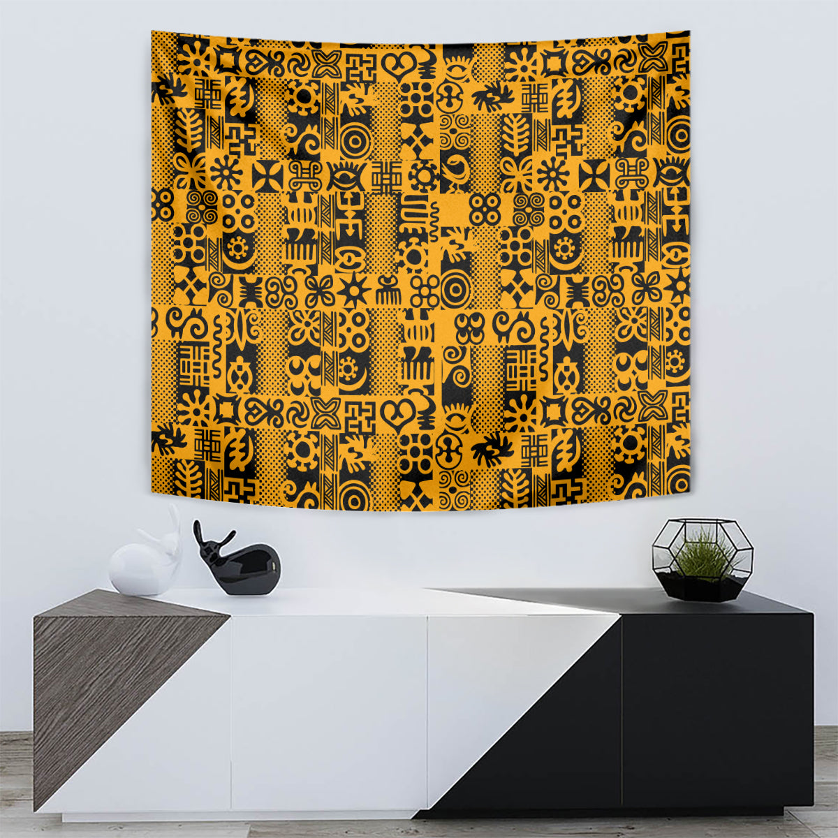 Culture Adinkra Tapestry West African Yellow Art - Wonder Print Shop