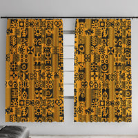 Culture Adinkra Window Curtain West African Yellow Art - Wonder Print Shop
