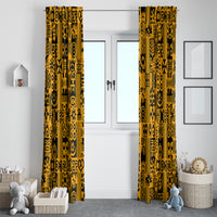Culture Adinkra Window Curtain West African Yellow Art - Wonder Print Shop