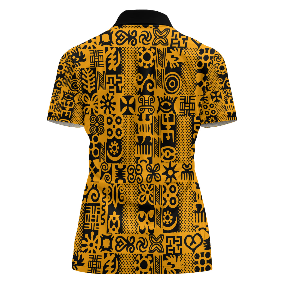 Culture Adinkra Women Polo Shirt West African Yellow Art - Wonder Print Shop