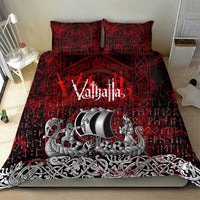 Blood Flows to Valhalla Bedding Set Viking Longship Nordic Knotwork - Dark Mythology