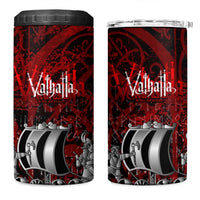 Blood Flows to Valhalla 4 in 1 Can Cooler Tumbler Viking Longship Nordic Knotwork - Dark Mythology