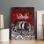 Blood Flows to Valhalla Canvas Wall Art Viking Longship Nordic Knotwork - Dark Mythology