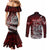Blood Flows to Valhalla Couples Matching Mermaid Dress and Long Sleeve Button Shirt Viking Longship Nordic Knotwork - Dark Mythology