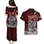 Blood Flows to Valhalla Couples Matching Puletasi and Hawaiian Shirt Viking Longship Nordic Knotwork - Dark Mythology