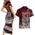 Blood Flows to Valhalla Couples Matching Short Sleeve Bodycon Dress and Hawaiian Shirt Viking Longship Nordic Knotwork - Dark Mythology
