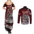 Blood Flows to Valhalla Couples Matching Summer Maxi Dress and Long Sleeve Button Shirt Viking Longship Nordic Knotwork - Dark Mythology