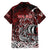 Blood Flows to Valhalla Family Matching Off The Shoulder Long Sleeve Dress and Hawaiian Shirt Viking Longship Nordic Knotwork - Dark Mythology