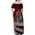 Blood Flows to Valhalla Family Matching Off Shoulder Maxi Dress and Hawaiian Shirt Viking Longship Nordic Knotwork - Dark Mythology