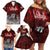 Blood Flows to Valhalla Family Matching Off Shoulder Short Dress and Hawaiian Shirt Viking Longship Nordic Knotwork - Dark Mythology