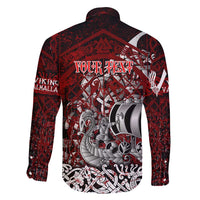 Blood Flows to Valhalla Family Matching Off Shoulder Short Dress and Hawaiian Shirt Viking Longship Nordic Knotwork - Dark Mythology