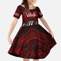 Blood Flows to Valhalla Family Matching Summer Maxi Dress and Hawaiian Shirt Viking Longship Nordic Knotwork - Dark Mythology