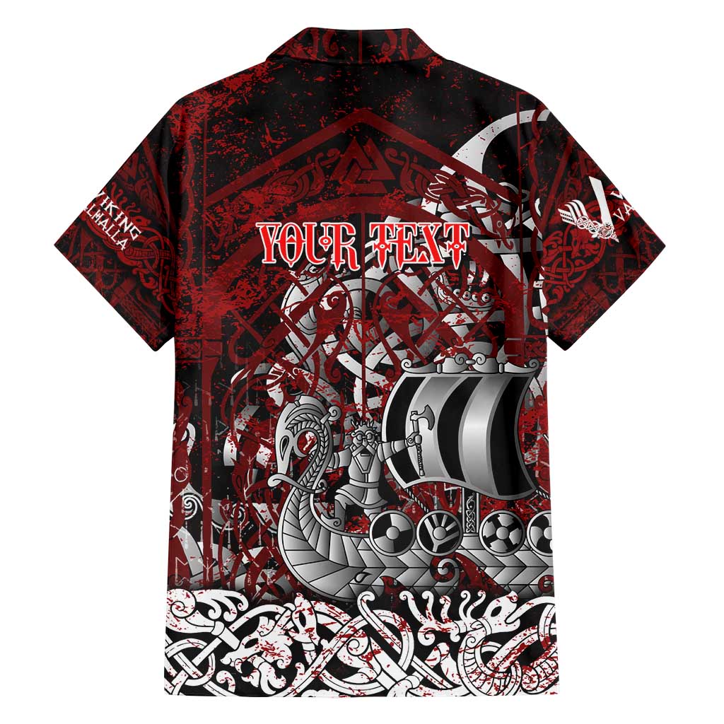 Blood Flows to Valhalla Family Matching Summer Maxi Dress and Hawaiian Shirt Viking Longship Nordic Knotwork - Dark Mythology