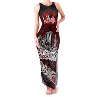 Blood Flows to Valhalla Family Matching Tank Maxi Dress and Hawaiian Shirt Viking Longship Nordic Knotwork - Dark Mythology