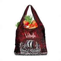 Blood Flows to Valhalla Grocery Bag Viking Longship Nordic Knotwork - Dark Mythology