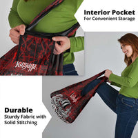 Blood Flows to Valhalla Grocery Bag Viking Longship Nordic Knotwork - Dark Mythology