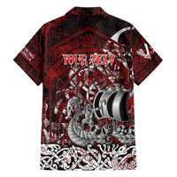 Blood Flows to Valhalla Hawaiian Shirt Viking Longship Nordic Knotwork - Dark Mythology