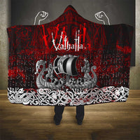 Blood Flows to Valhalla Hooded Blanket Viking Longship Nordic Knotwork - Dark Mythology