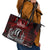 Blood Flows to Valhalla Leather Tote Bag Viking Longship Nordic Knotwork - Dark Mythology