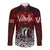 Blood Flows to Valhalla Long Sleeve Button Shirt Viking Longship Nordic Knotwork - Dark Mythology