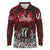 Blood Flows to Valhalla Long Sleeve Polo Shirt Viking Longship Nordic Knotwork - Dark Mythology