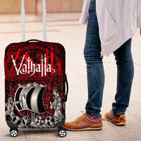 Blood Flows to Valhalla Luggage Cover Viking Longship Nordic Knotwork - Dark Mythology