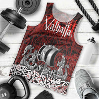 Blood Flows to Valhalla Men Tank Top Viking Longship Nordic Knotwork - Dark Mythology