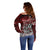 Blood Flows to Valhalla Off Shoulder Sweater Viking Longship Nordic Knotwork - Dark Mythology
