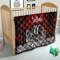 Blood Flows to Valhalla Quilt Viking Longship Nordic Knotwork - Dark Mythology