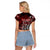 Blood Flows to Valhalla Raglan Cropped T Shirt Viking Longship Nordic Knotwork - Dark Mythology