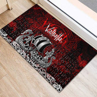 Blood Flows to Valhalla Rubber Doormat Viking Longship Nordic Knotwork - Dark Mythology