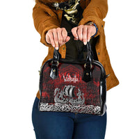 Blood Flows to Valhalla Shoulder Handbag Viking Longship Nordic Knotwork - Dark Mythology