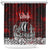 Blood Flows to Valhalla Shower Curtain Viking Longship Nordic Knotwork - Dark Mythology