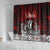 Blood Flows to Valhalla Shower Curtain Viking Longship Nordic Knotwork - Dark Mythology