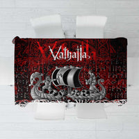 Blood Flows to Valhalla Tablecloth Viking Longship Nordic Knotwork - Dark Mythology