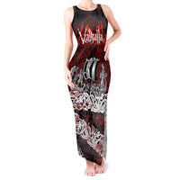 Blood Flows to Valhalla Tank Maxi Dress Viking Longship Nordic Knotwork - Dark Mythology