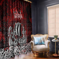 Blood Flows to Valhalla Window Curtain Viking Longship Nordic Knotwork - Dark Mythology