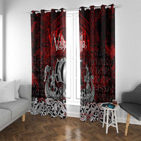 Blood Flows to Valhalla Window Curtain Viking Longship Nordic Knotwork - Dark Mythology