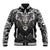Scandinavian Viking Baseball Jacket Norse Warrior Sigil - Helmet and Battle Axes