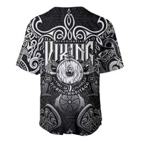 Scandinavian Viking Baseball Jersey Norse Warrior Sigil - Helmet and Battle Axes