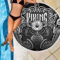 Scandinavian Viking Beach Blanket Norse Warrior Sigil - Helmet and Battle Axes