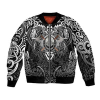 Scandinavian Viking Bomber Jacket Norse Warrior Sigil - Helmet and Battle Axes