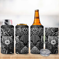 Scandinavian Viking 4 in 1 Can Cooler Tumbler Norse Warrior Sigil - Helmet and Battle Axes