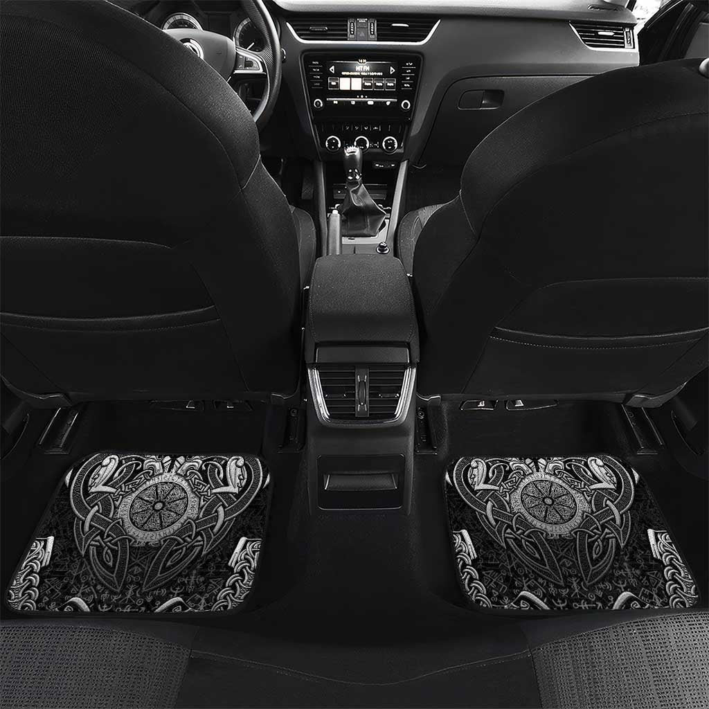 Scandinavian Viking Car Mats Norse Warrior Sigil - Helmet and Battle Axes