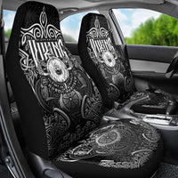 Scandinavian Viking Car Seat Cover Norse Warrior Sigil - Helmet and Battle Axes