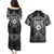 Scandinavian Viking Couples Matching Puletasi and Hawaiian Shirt Norse Warrior Sigil - Helmet and Battle Axes