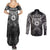 Scandinavian Viking Couples Matching Summer Maxi Dress and Long Sleeve Button Shirt Norse Warrior Sigil - Helmet and Battle Axes