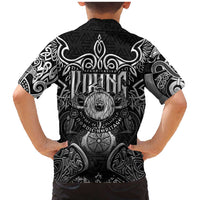 Scandinavian Viking Family Matching Mermaid Dress and Hawaiian Shirt Norse Warrior Sigil - Helmet and Battle Axes