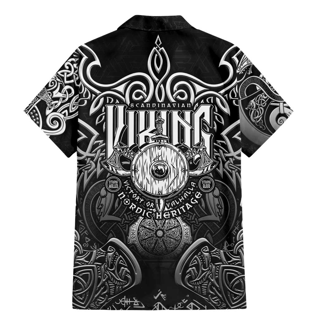 Scandinavian Viking Family Matching Mermaid Dress and Hawaiian Shirt Norse Warrior Sigil - Helmet and Battle Axes